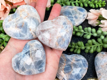 Blue Calcite Hearts