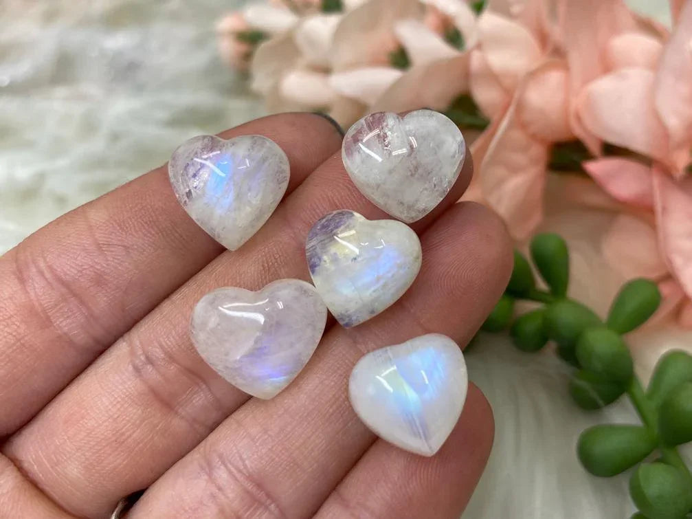 Moonstone Heart Cabochons