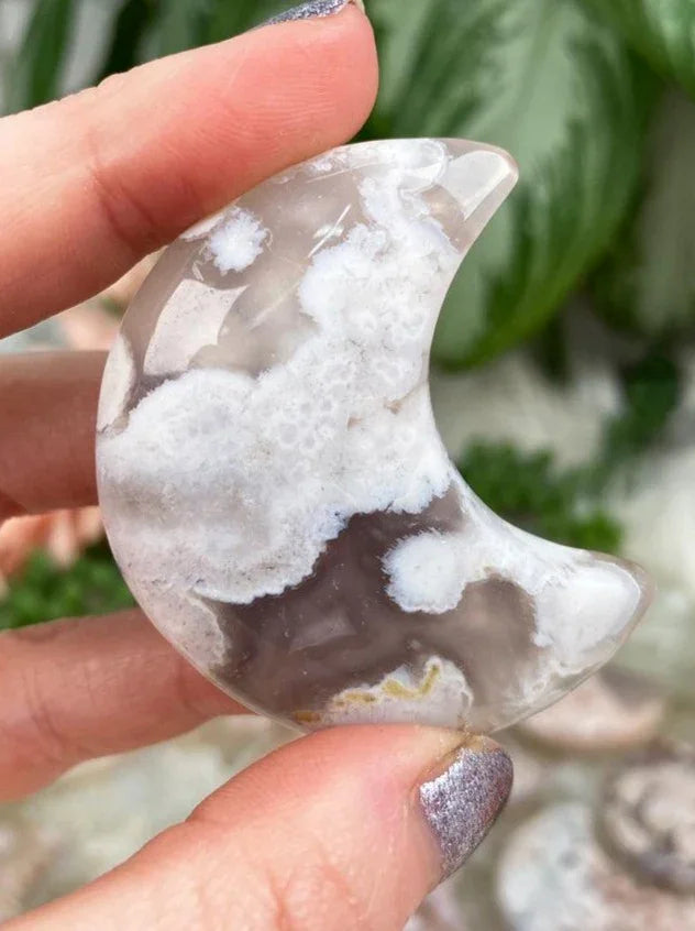 Flower Agate Moons