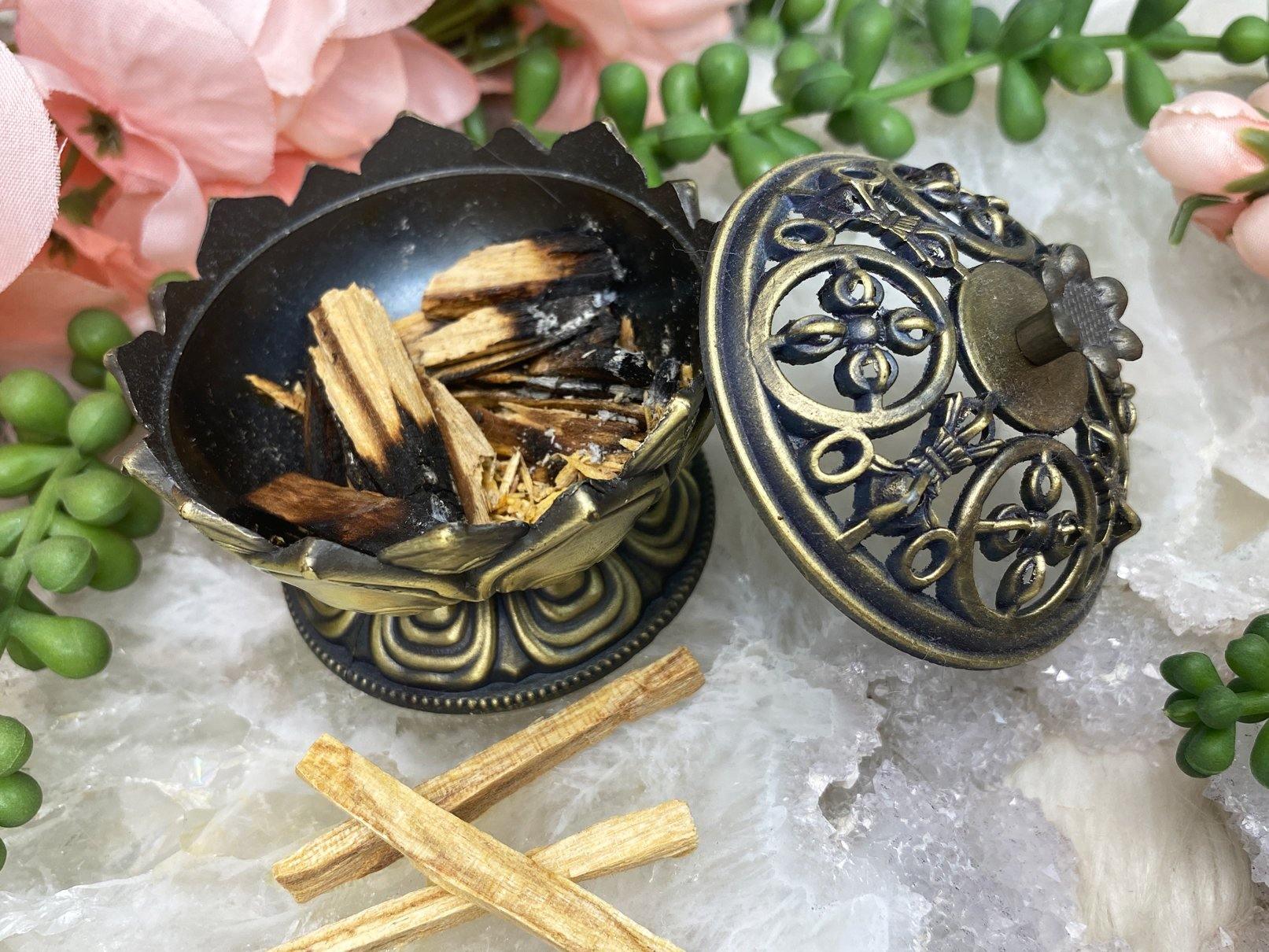    Brass-Lotus-Incense-Bowl-for-Palo-Santo-Sage-Resin-Burning