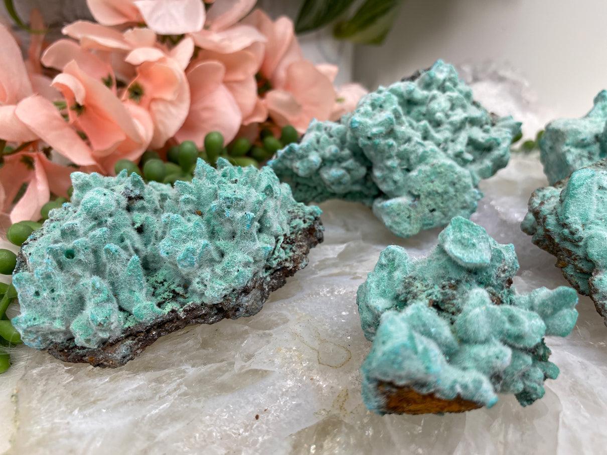 Bright-Teal-Kobyashevite-Crystal-Cluster