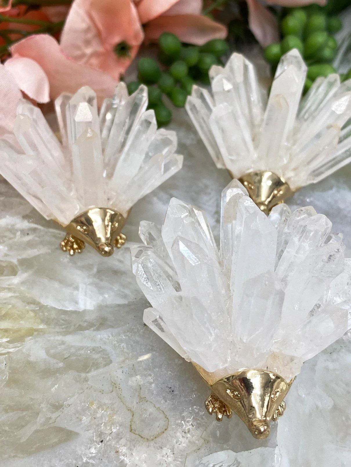 Clear-Quartz-Point-Gold-Metal-Crystal-Hedgehog