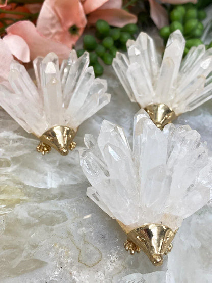 Clear-Quartz-Point-Gold-Metal-Crystal-Hedgehog