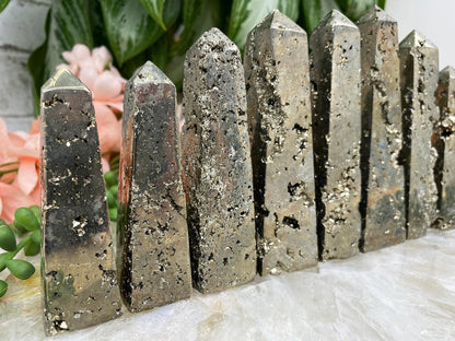 Druzy-Pyrite-Obelisk-Points