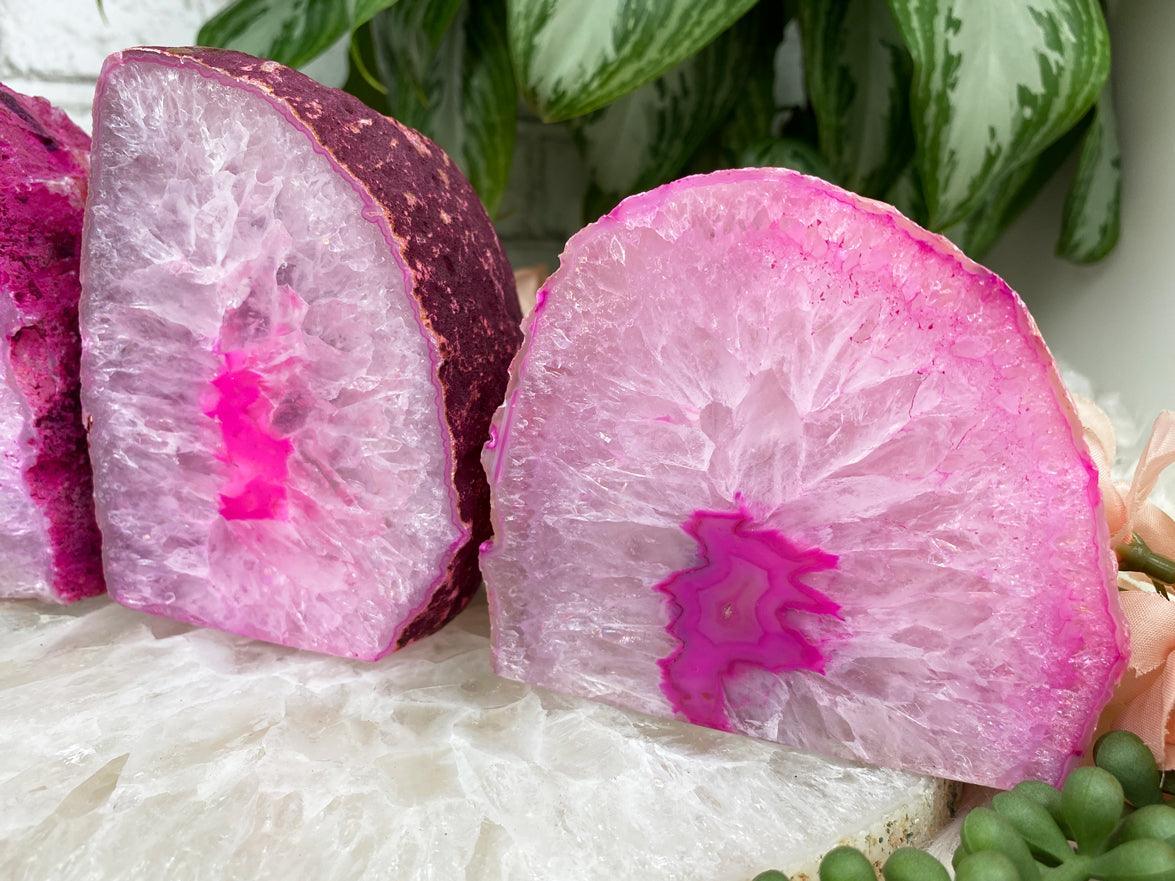 Dyed-Pink-Agate-Candle-Holders