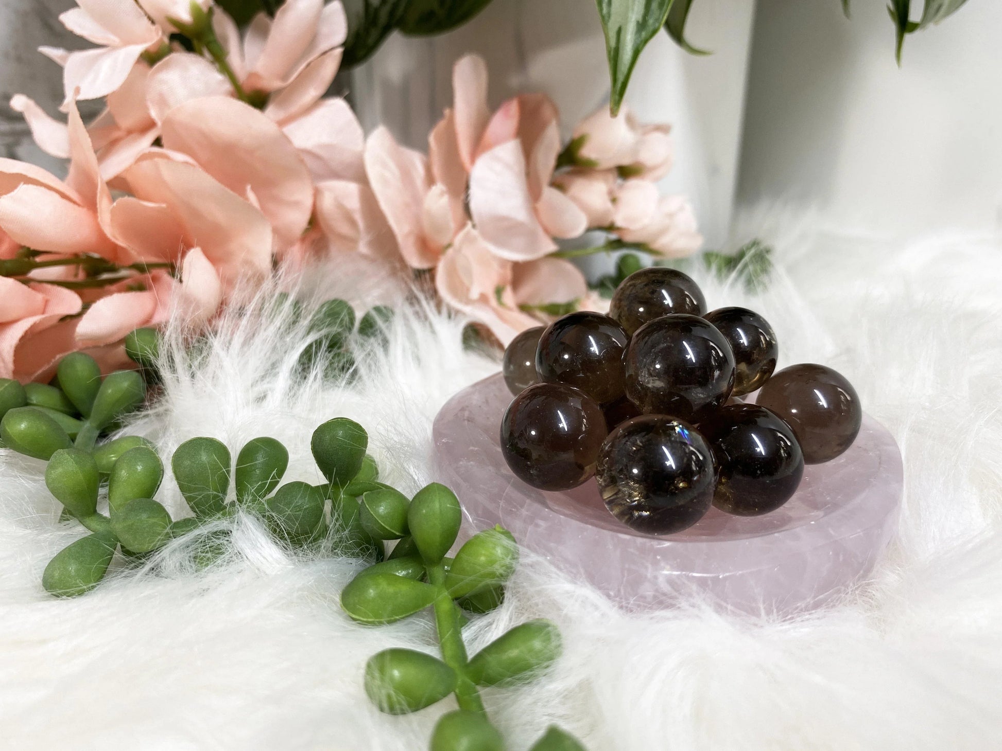 Extra small smoky quartz sphere