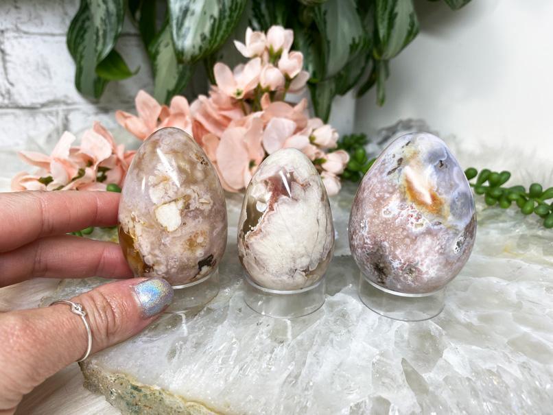 Beautiful little Flower Agate eggs.