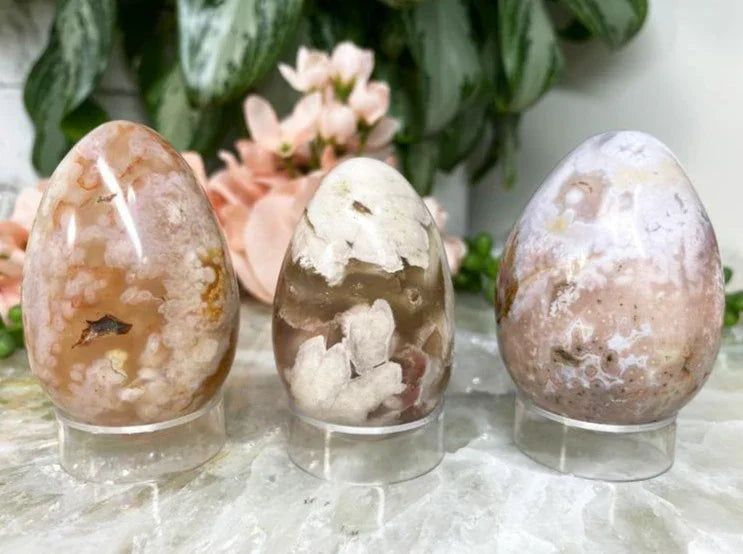 Beautiful little Flower Agate eggs.