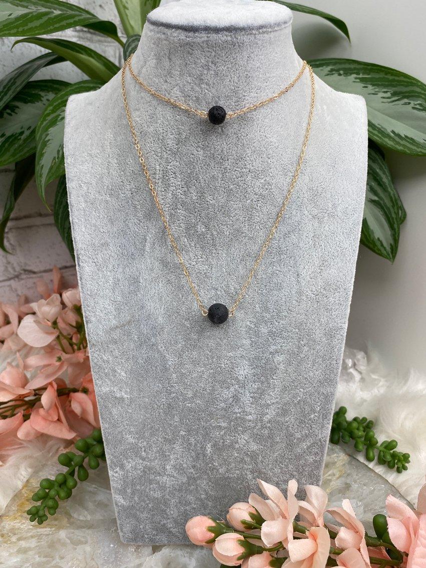 Gold-Alloy-Lava-Stone-Choker-Necklace