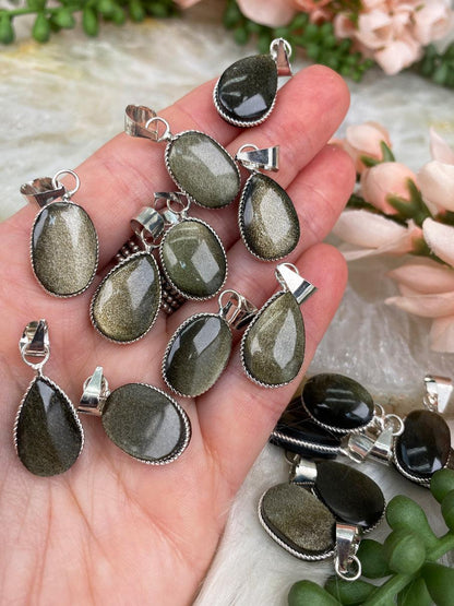 Gold-Obsidian-Pendants