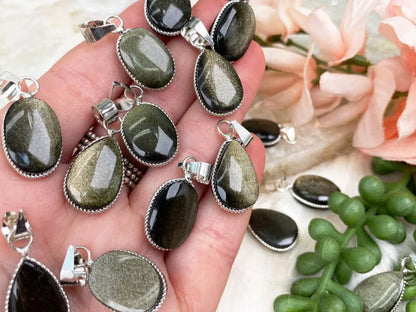 Gold-Sheen-Obsidian-Pendants
