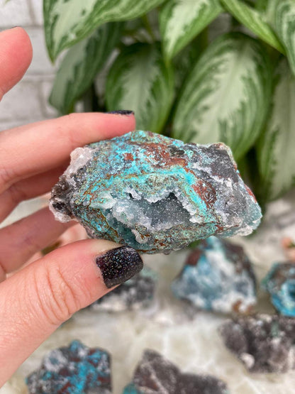 Gray-Teal-Chrysocolla-Quartz-from-Peru