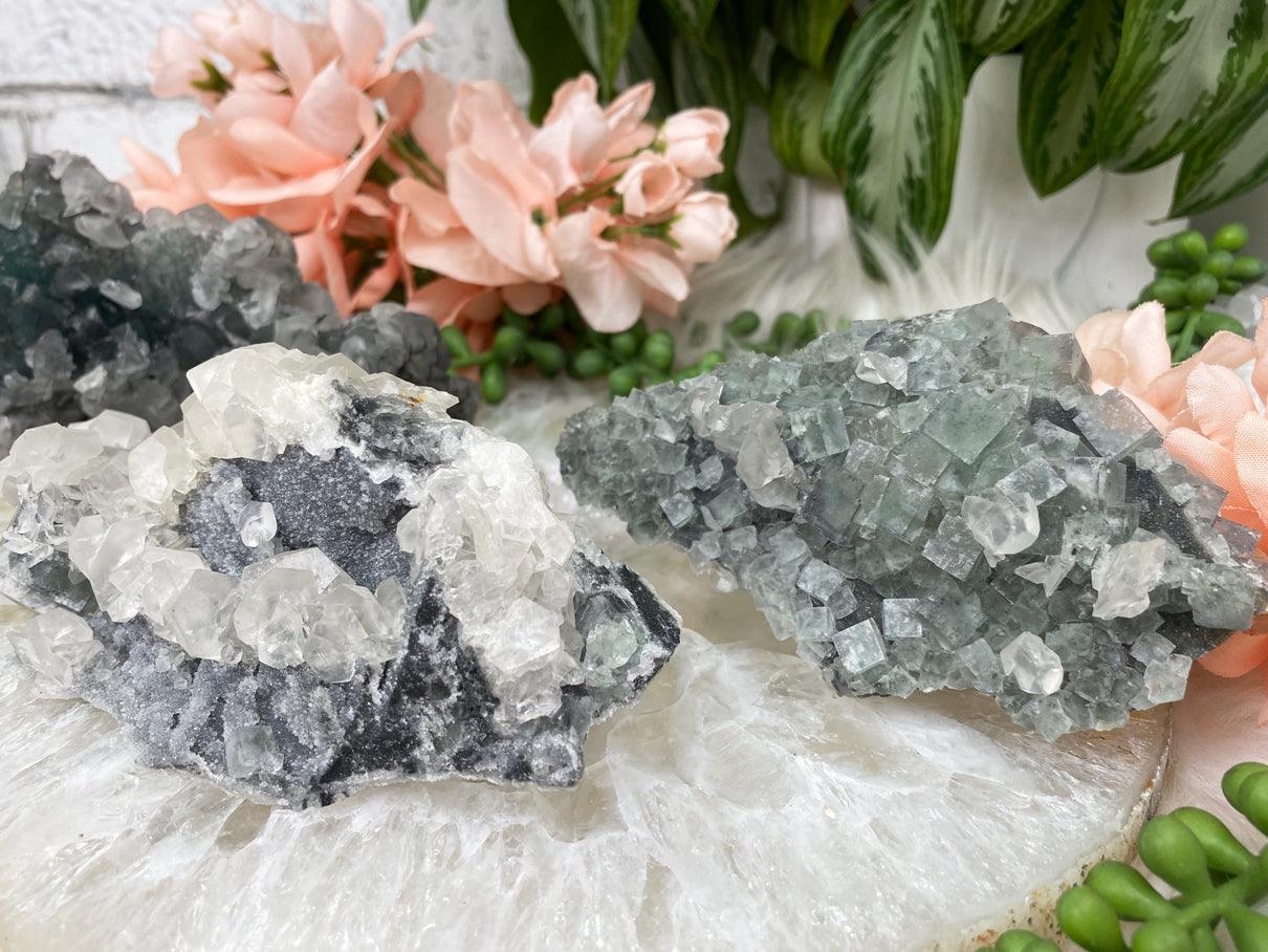Green-Fluorite-Gray-Calcite-Blades