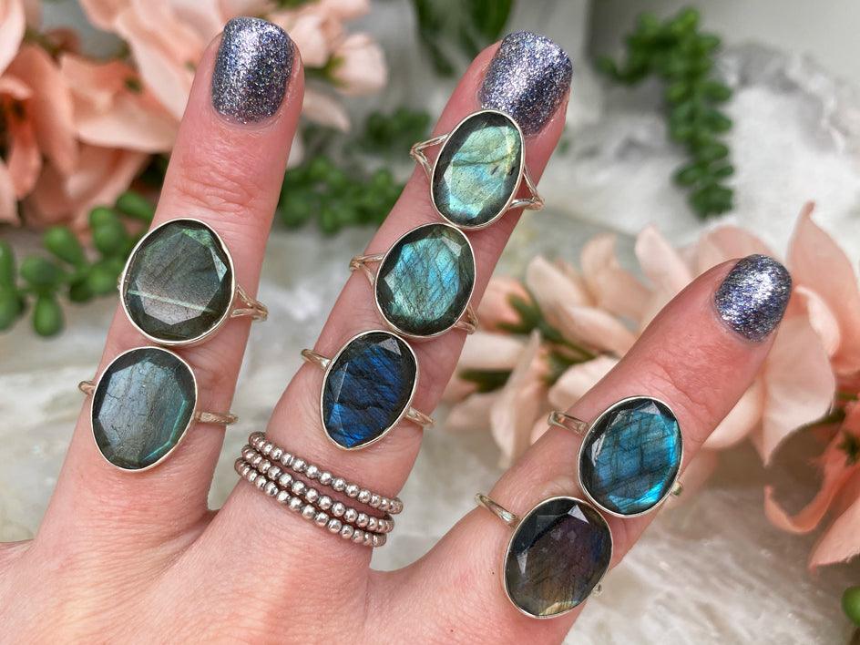 Green-Labradorite-Rings