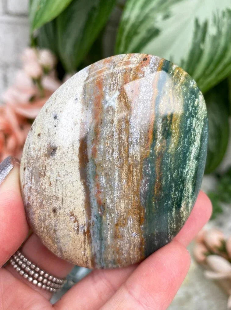 Green-Tan-Lined-Ocean-Jasper-Palm