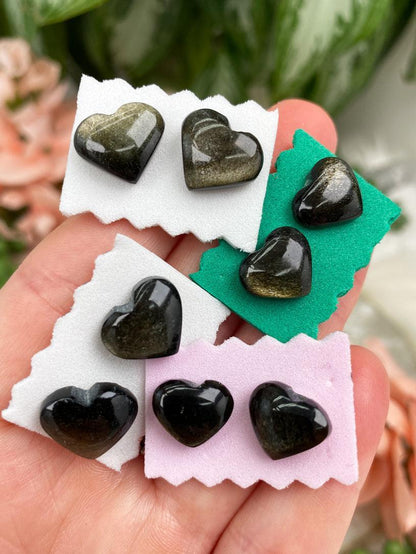 Hearts-Gold-Obsidian-Earrings