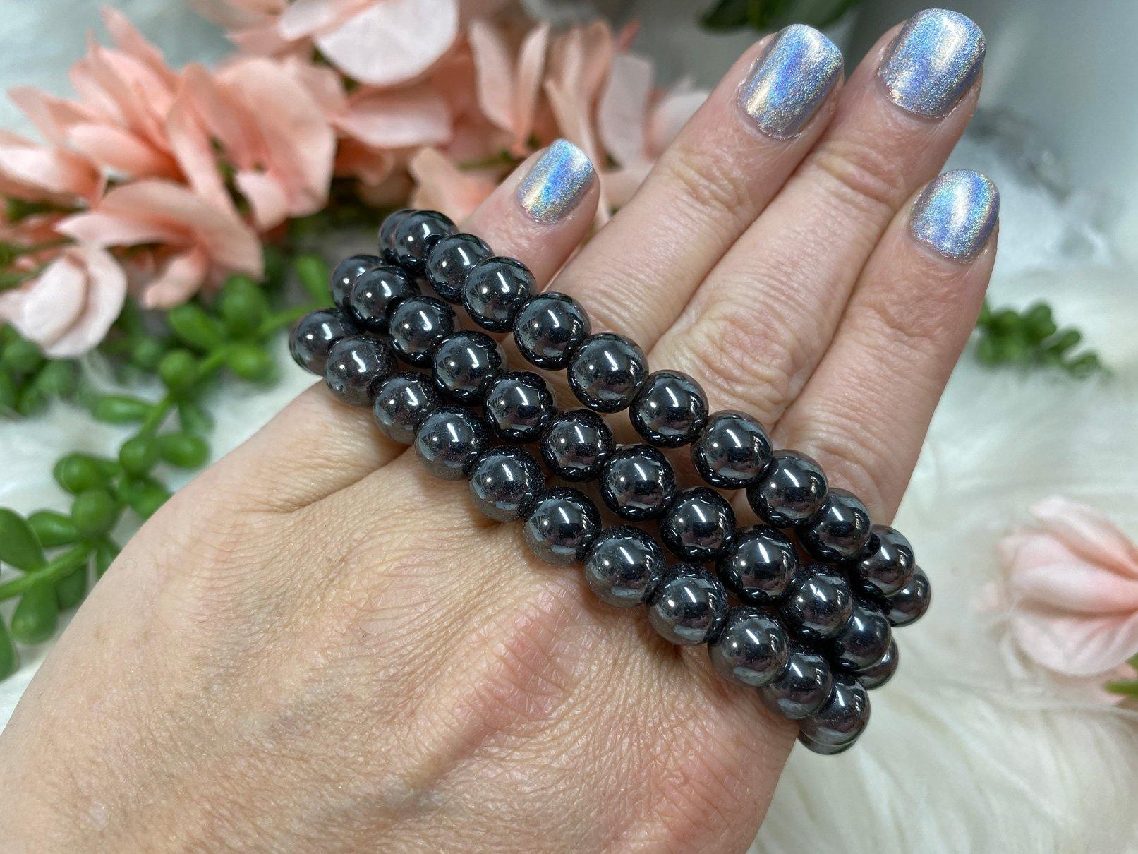Hematite stone beaded bracelet