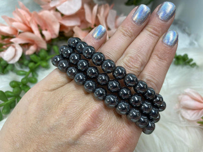 Hematite stone beaded bracelet