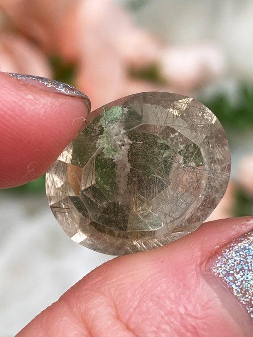 Rutile Quartz Faceted Gems