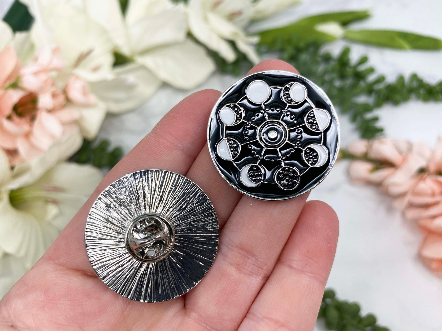 Moon Phases Enamel Lapel Pin from Contempo Crystals Shop