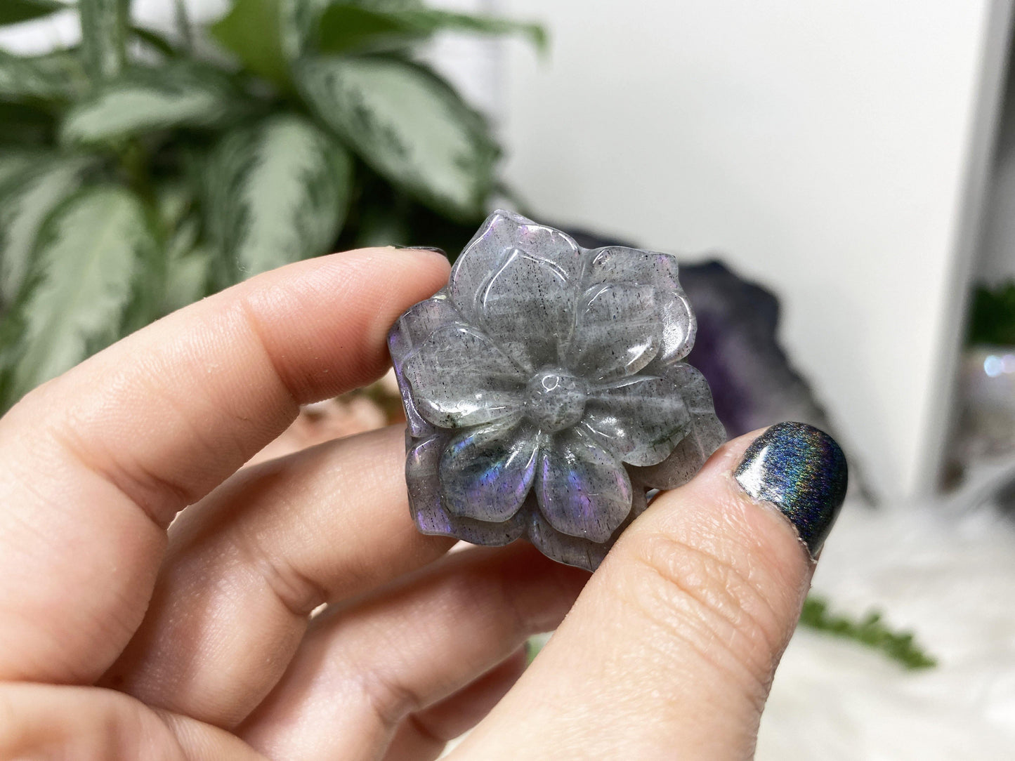 These colorful labradorite flowers are fun and flashy! 