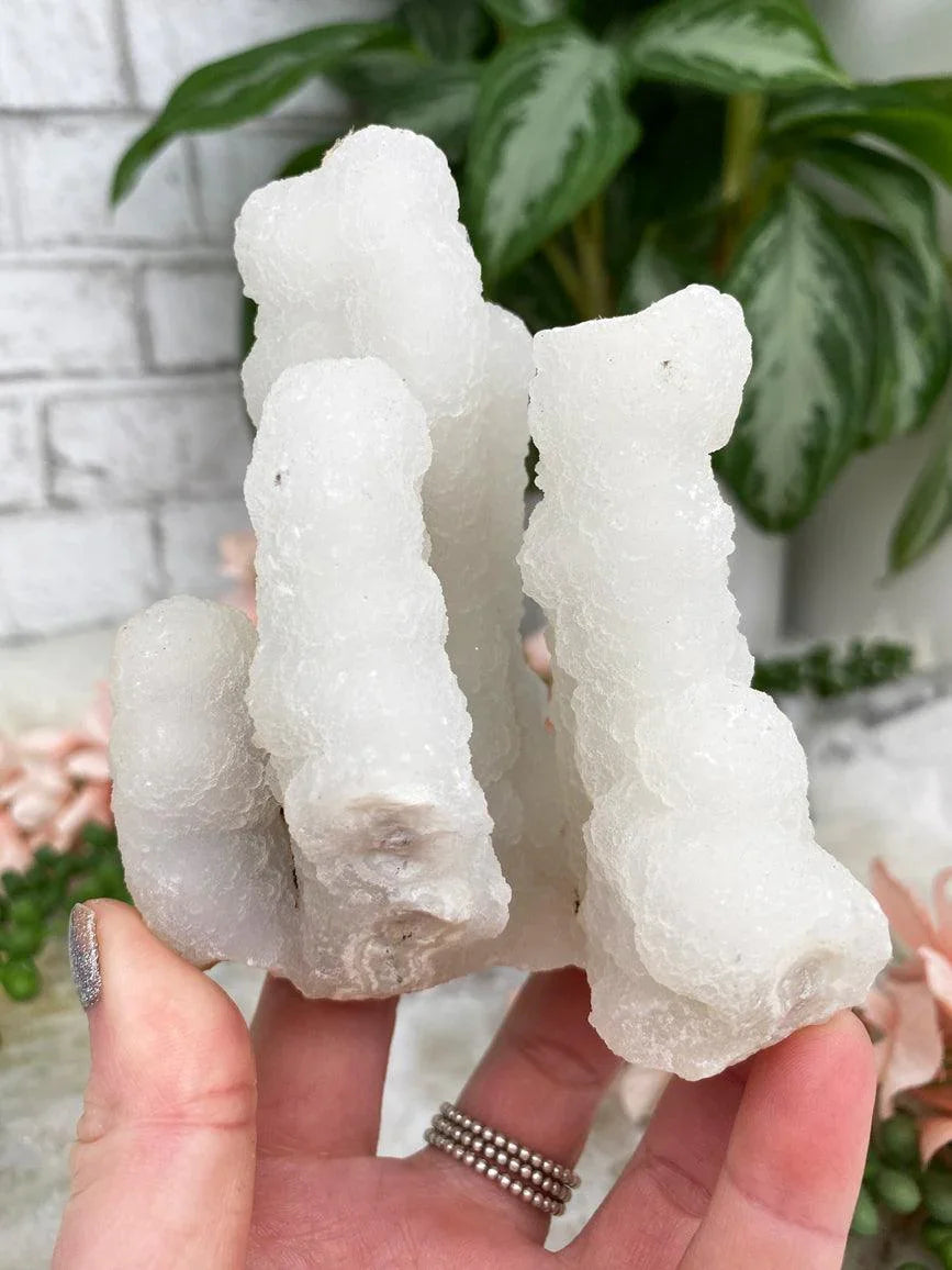 White-Chalcedony-Quartz-Stalactites