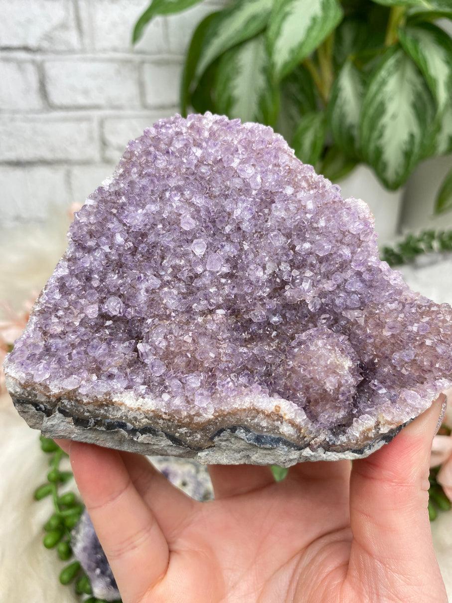 small purple amethyst clusters
