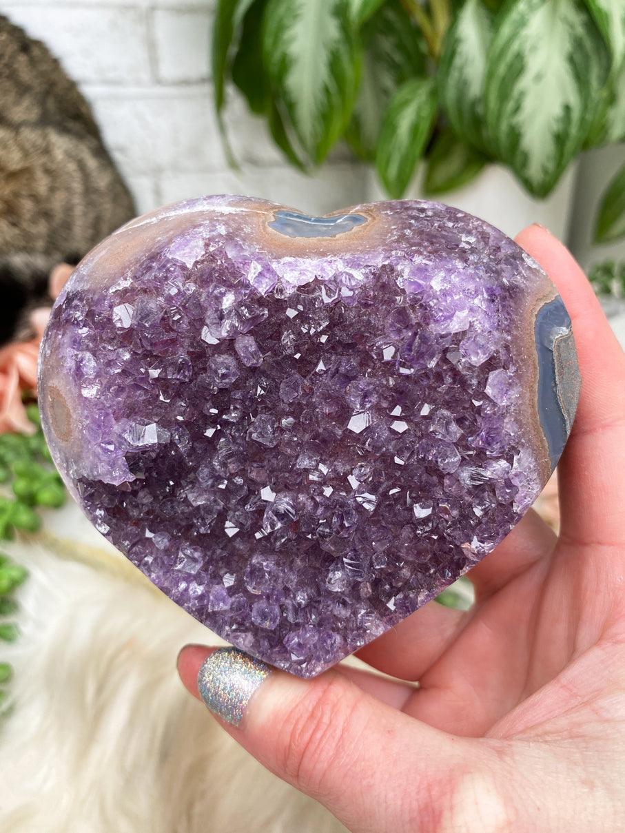 Amethyst Cluster Hearts