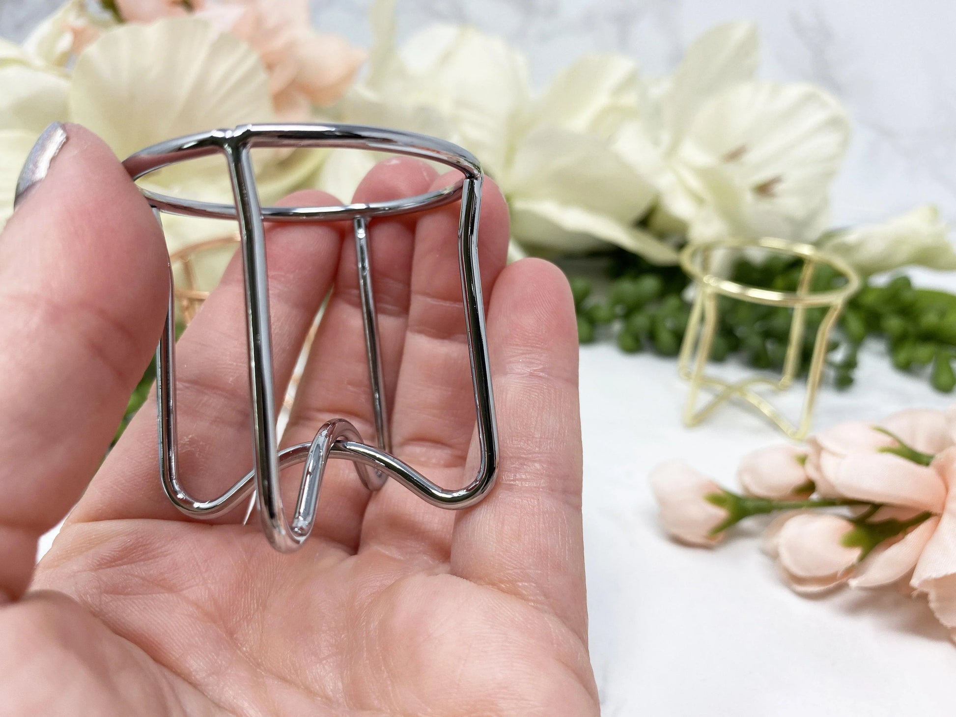 Silver Metal Sphere Stands