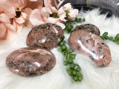 Adorable little light pink Cipolin palm stones