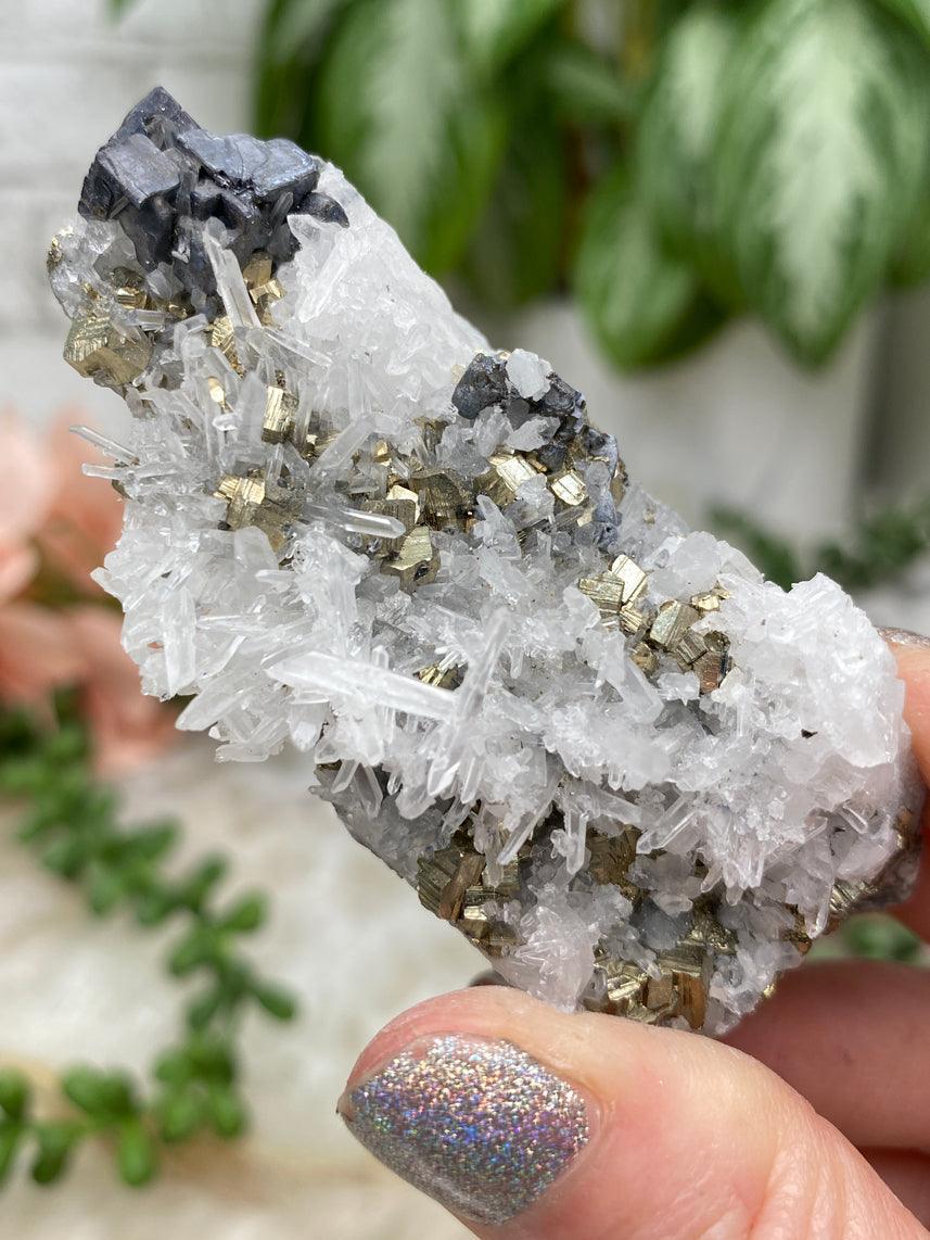 Peru Pyrite on Quartz