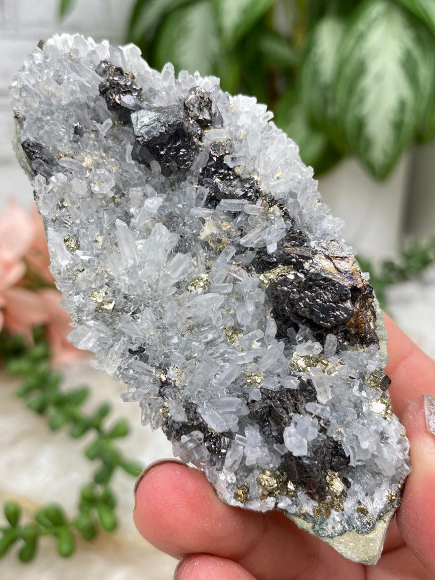 Peru Pyrite on Quartz