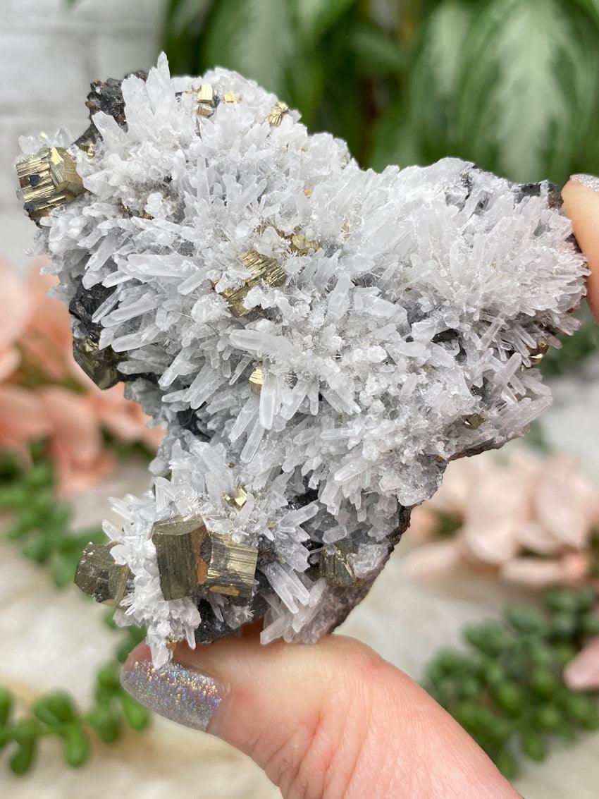 Peru Pyrite on Quartz