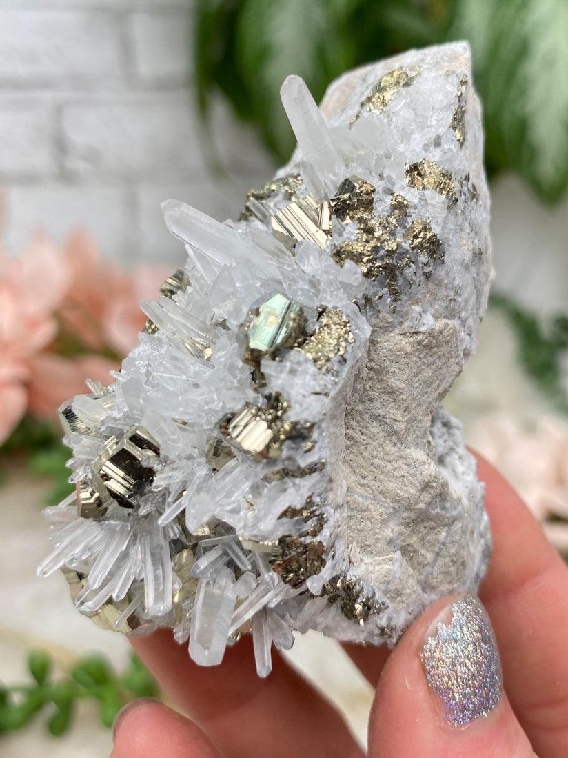 Peru Pyrite on Quartz