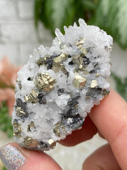 Peru Pyrite on Quartz