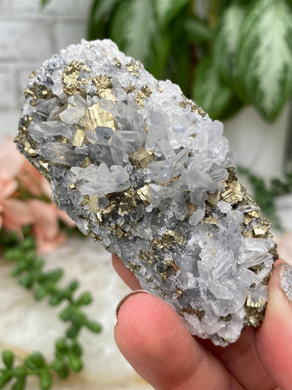 Peru Pyrite on Quartz