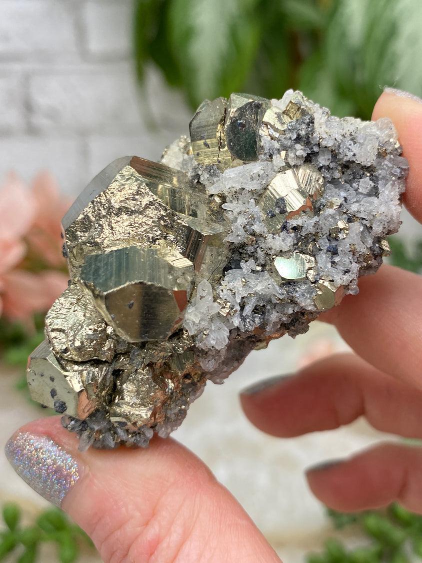 Peru Pyrite on Quartz
