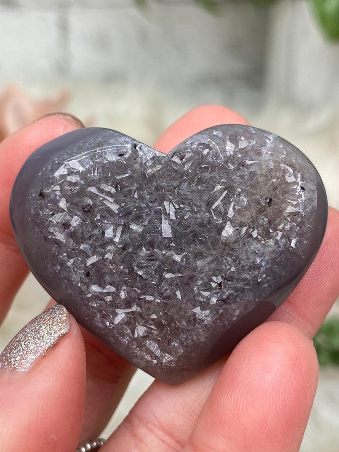 Gray Agate Hearts