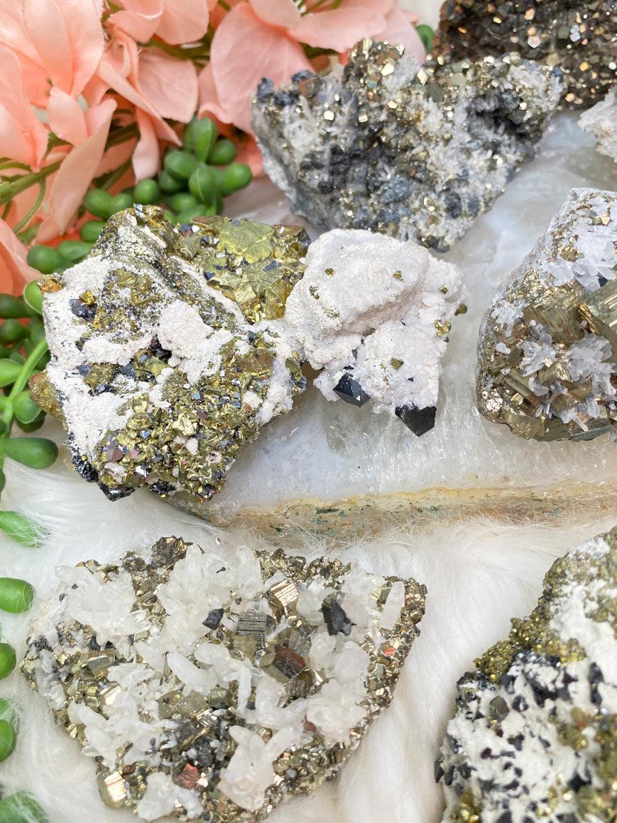 Peru Pyrite & Quartz Clusters