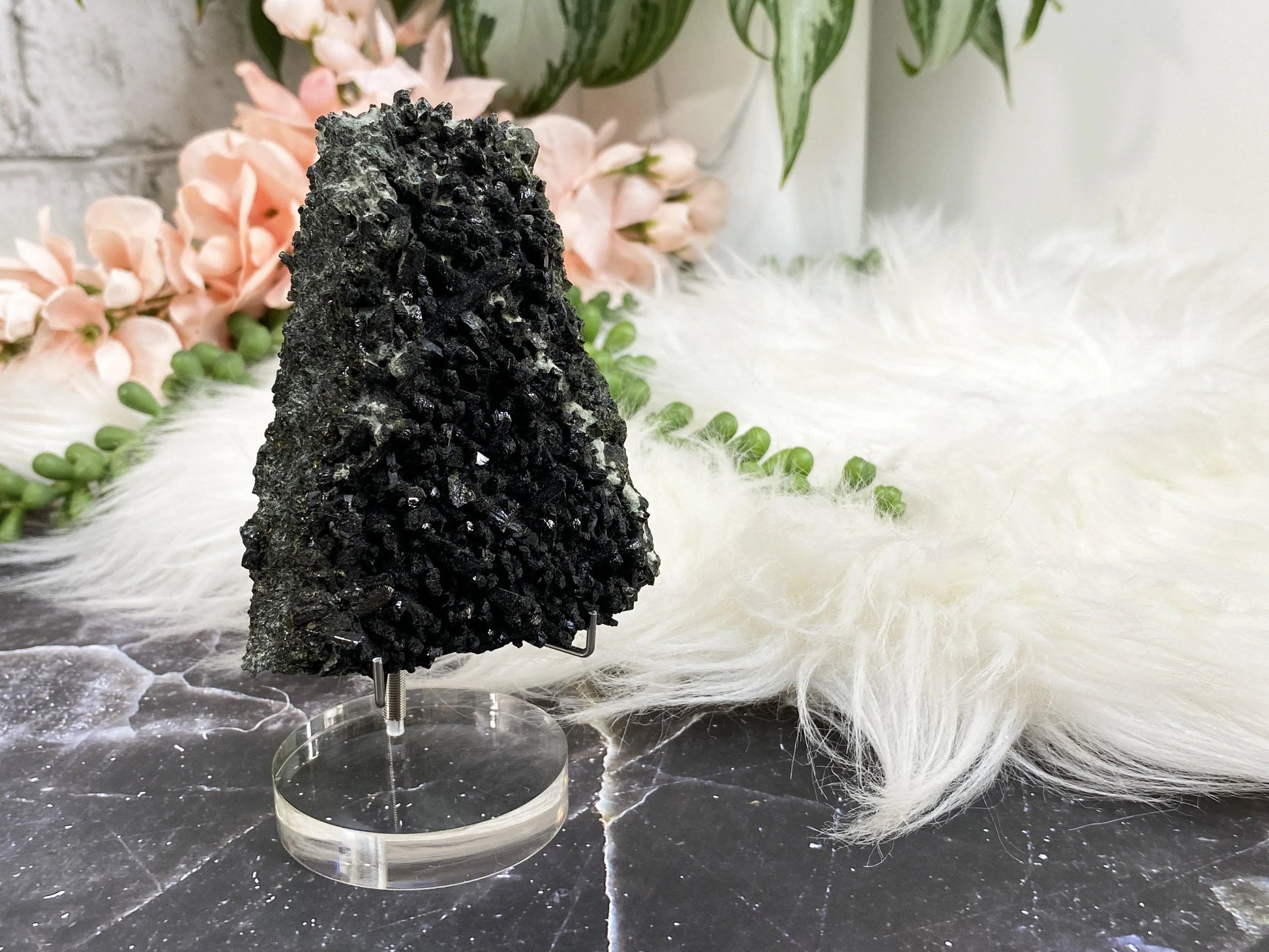 These simple acrylic and metal stands are perfect for showcasing your favorite pieces, especially ones that might sit a little wonky on the bottom.  They can also hold hearts that are about 2" in size and up