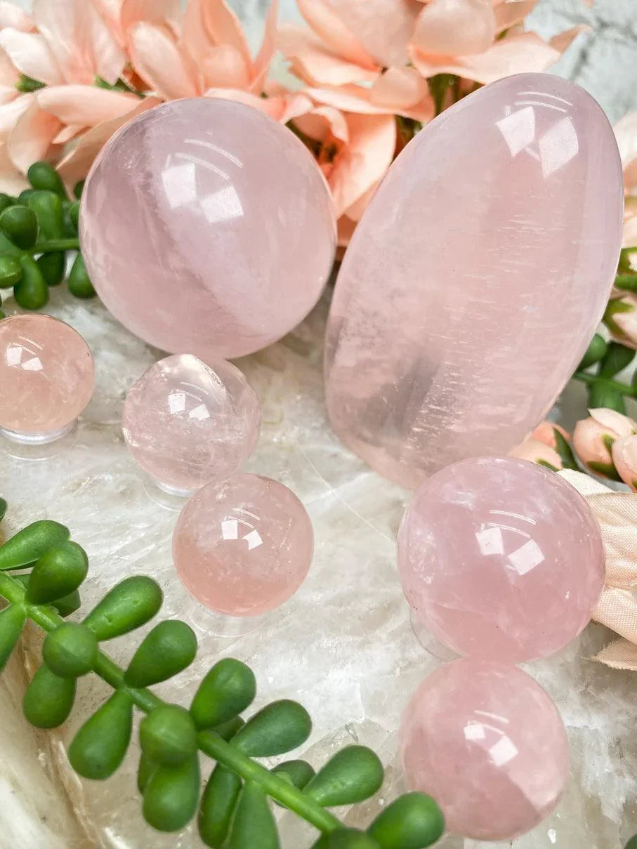 Rose Quartz Spheres & Freeform