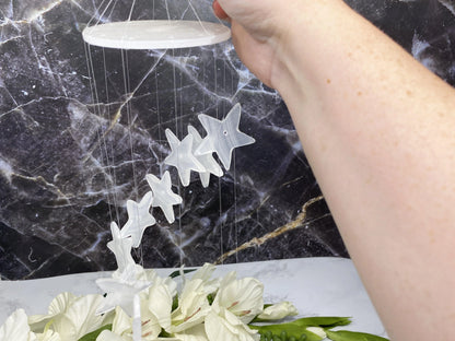 Simple but unique white onyx wind chimes with a beautiful sound.