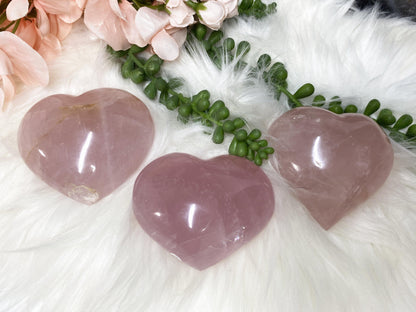Adorable rose quartz crystal hearts