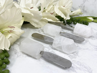 Clear Quartz Crystal Point Charcuterie Board Knife