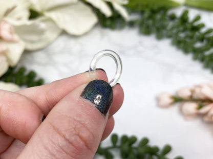 Small plastic sphere stands for holding crystal spheres. Extra Small.