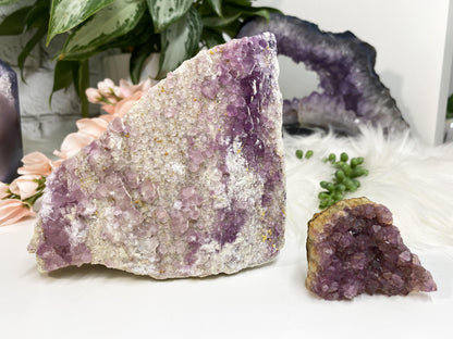 Pink Purple Raw Fluorite Crystal Cluster