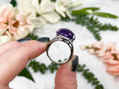 Adjustable Amethyst Crystal Ring