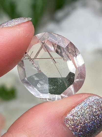 Rutile Quartz Faceted Gems