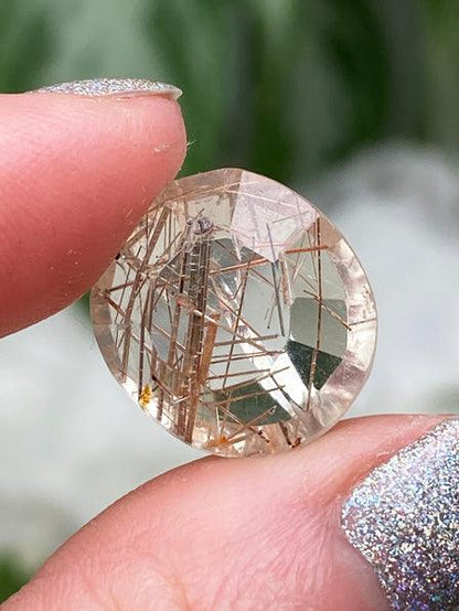 Rutile Quartz Faceted Gems