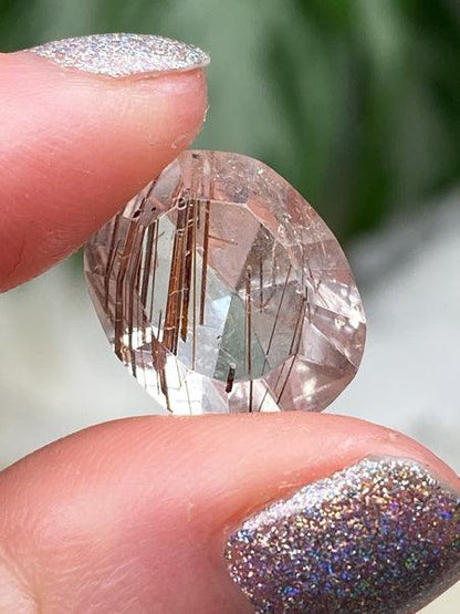 Rutile Quartz Faceted Gems